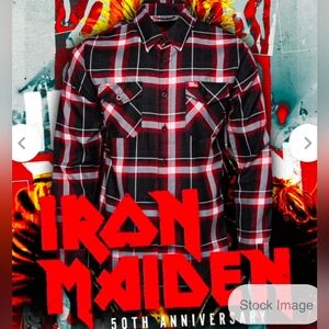 Dixxon Iron Maiden - Black and Red Plaid Men's Flannel